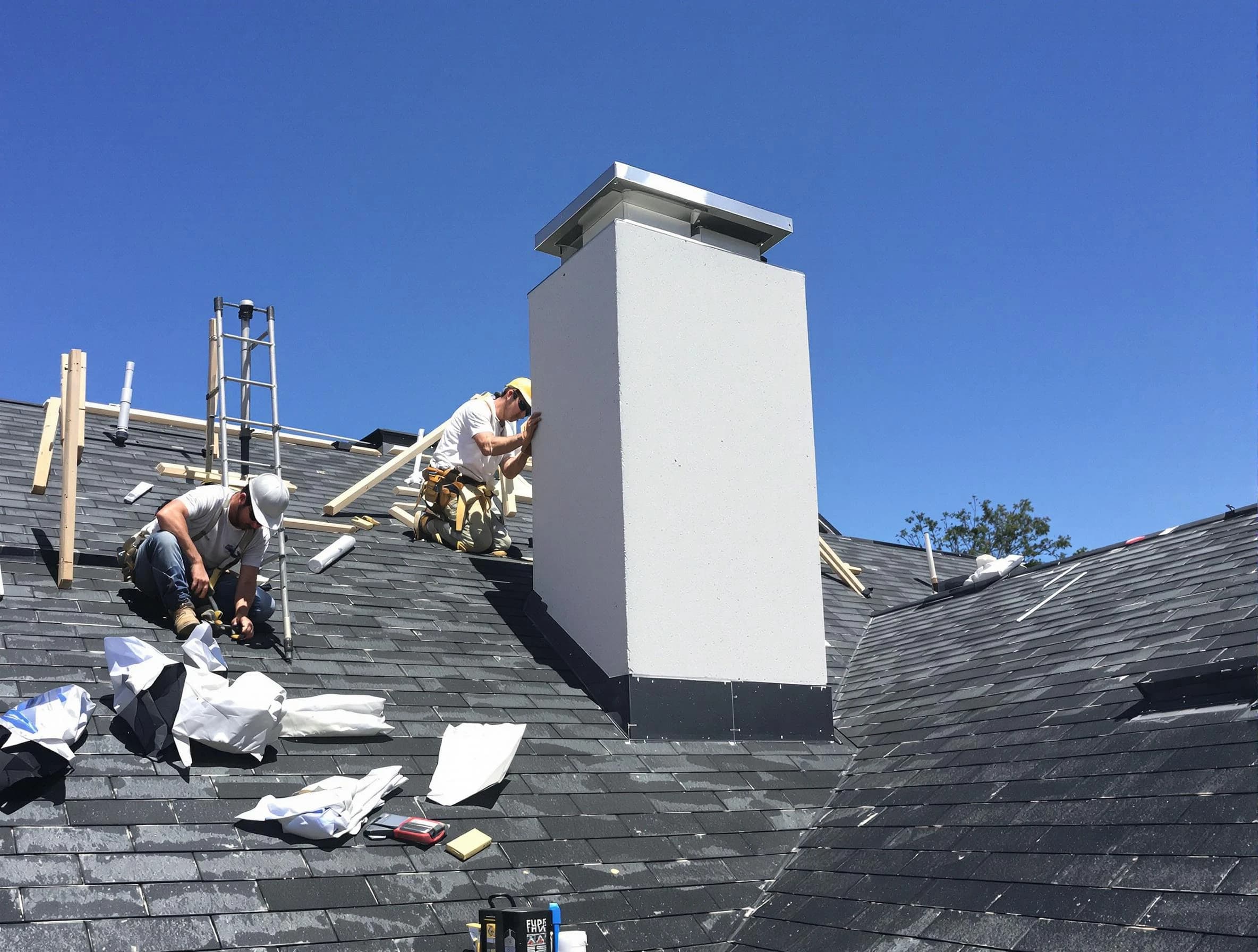 Fort Lupton Chimney Sweep crew installing a new chimney in Fort Lupton, CO