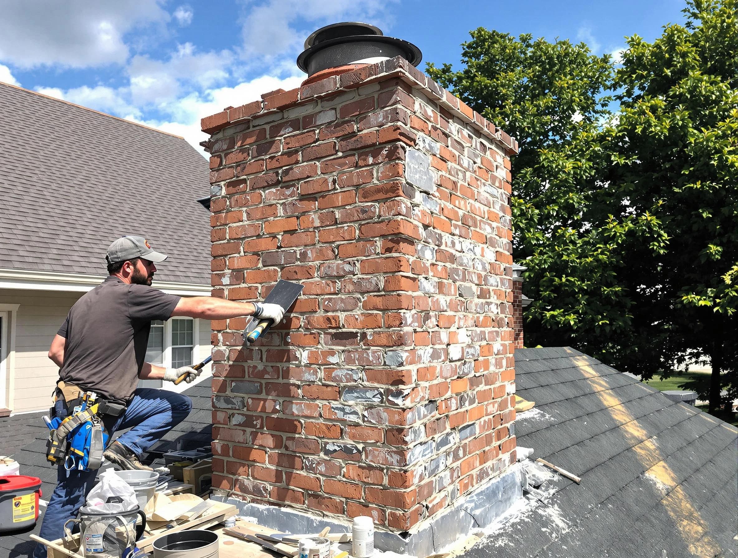 Completed chimney rebuild by Fort Lupton Chimney Sweep in Fort Lupton, CO