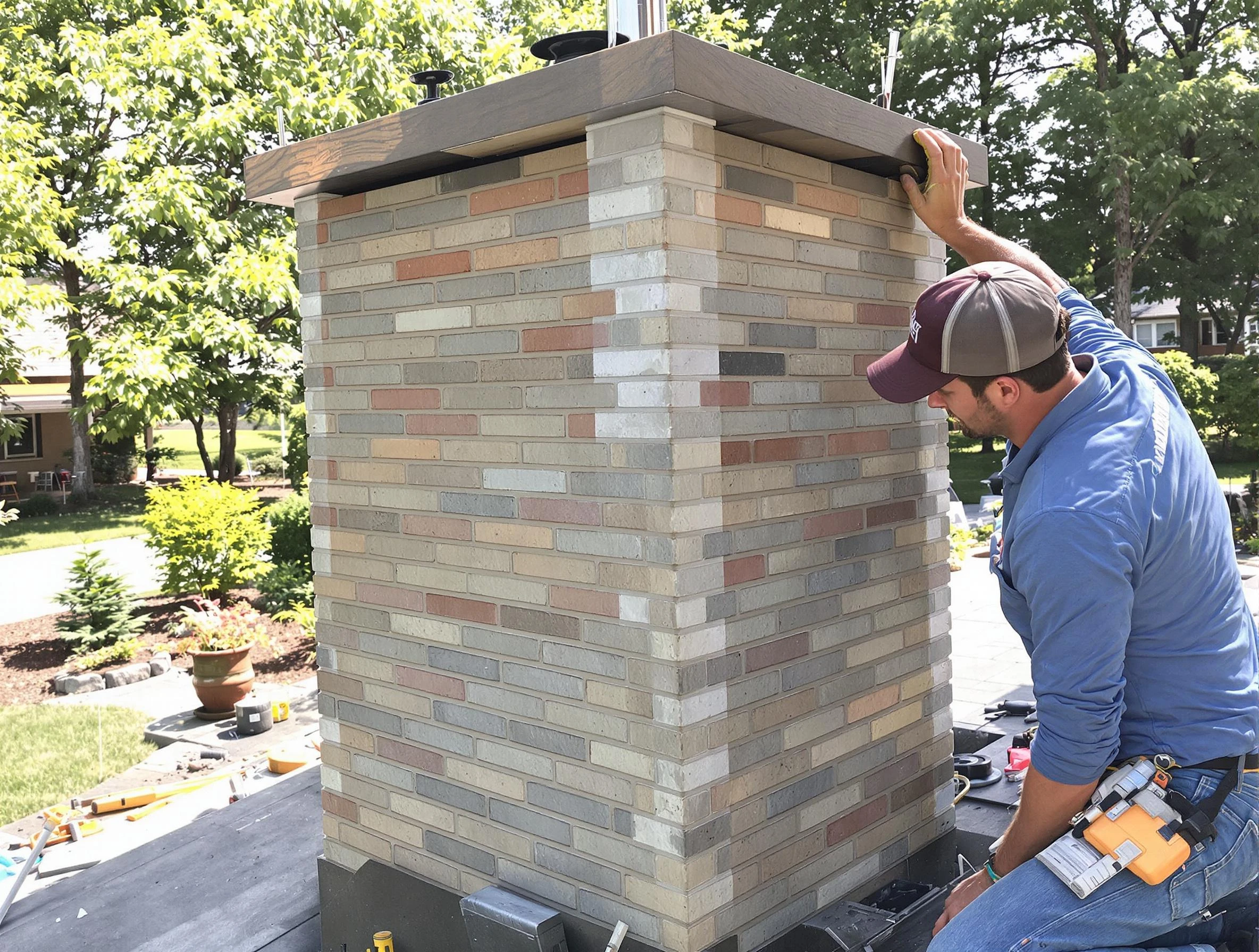 Fort Lupton Chimney Sweep completing a modern chimney remodel in Fort Lupton, CO