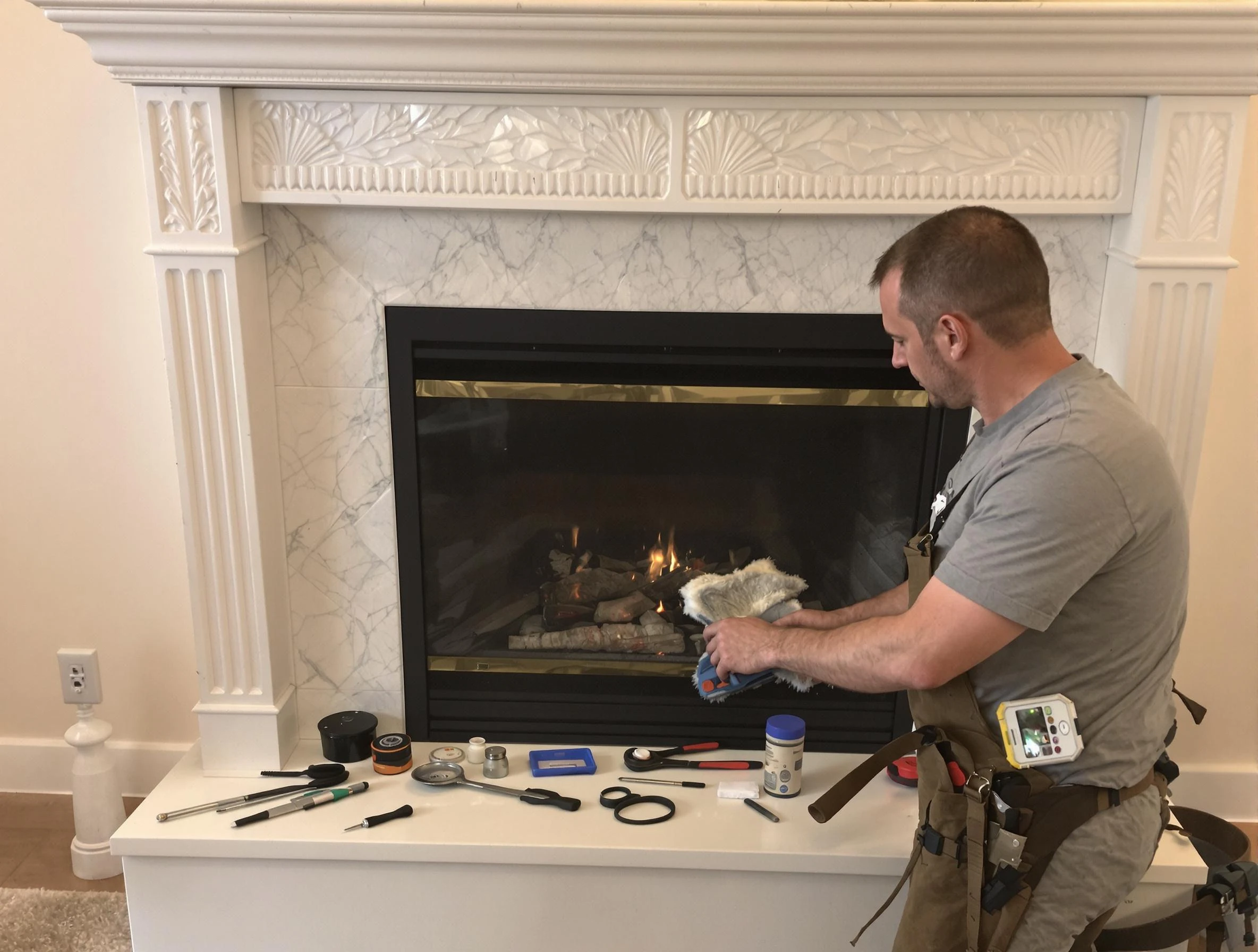 Fort Lupton Chimney Sweep performing fireplace maintenance in Fort Lupton, CO