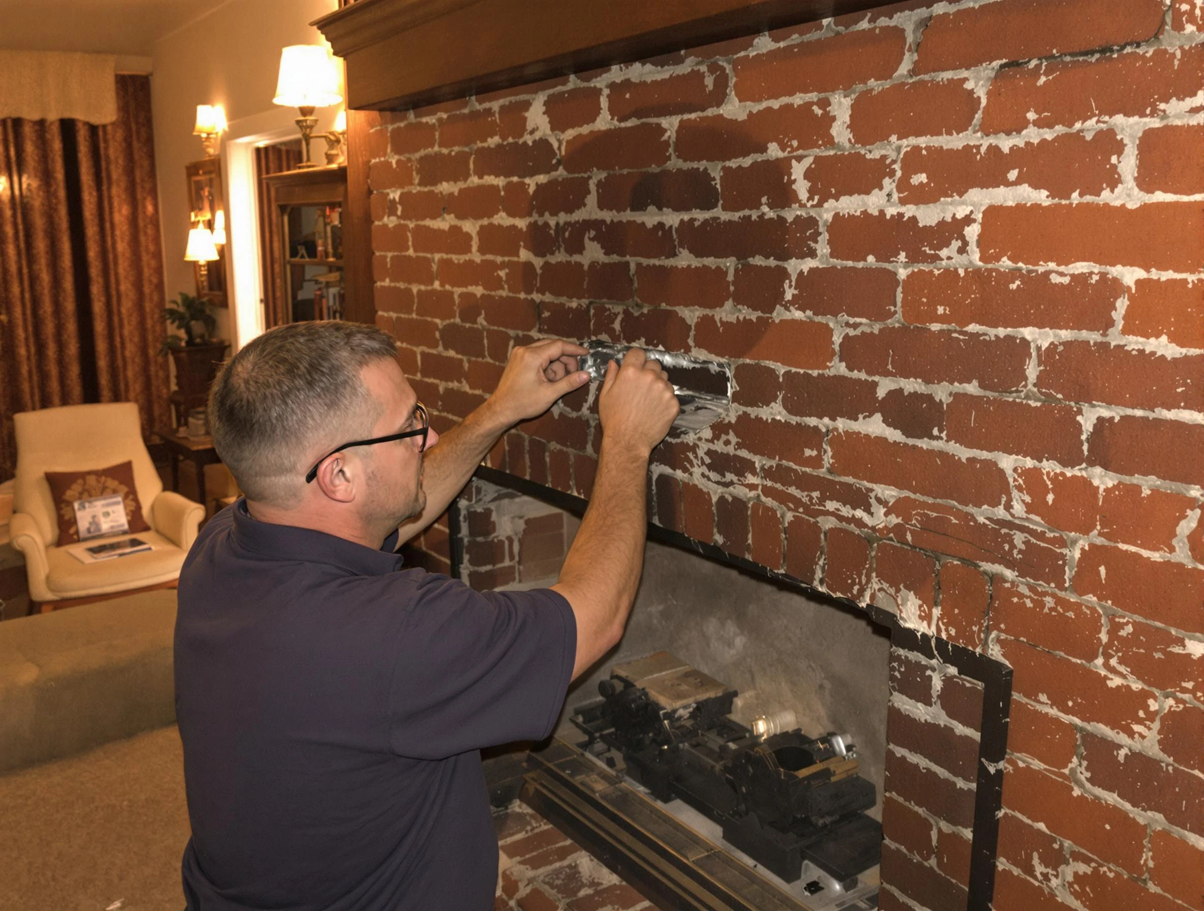Fort Lupton Chimney Sweep expert fixing a fireplace in Fort Lupton, CO